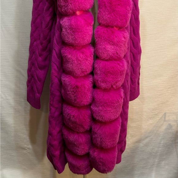 Akira Hot Pink Fur Coat/ Sweater cardigan - Picture 8 of 15